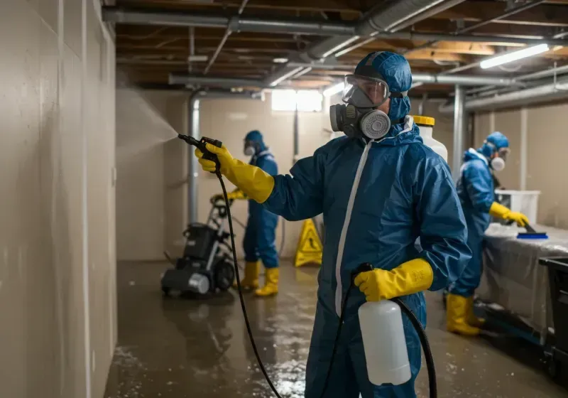 Basement Sanitization and Antimicrobial Treatment process in Monroe County, WV